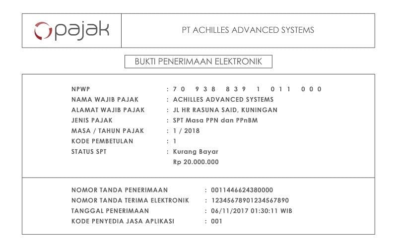 langkah pelaporan pajak online : terima bpe melalui OnlinePajak