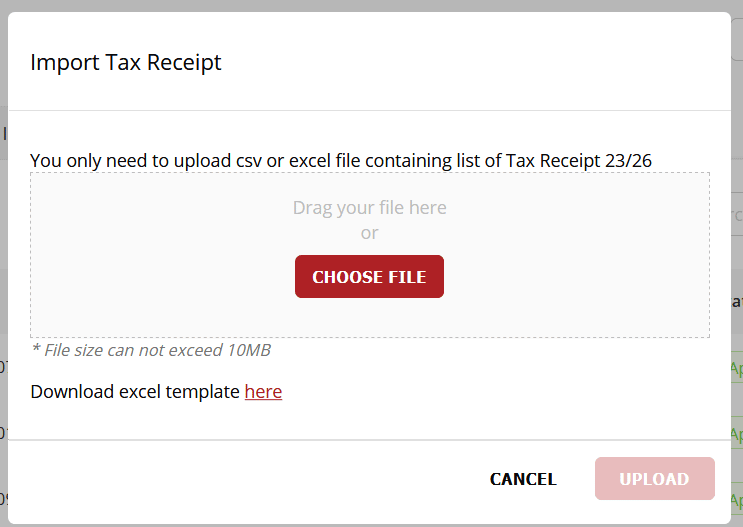Tampilan Import Tax Receipt di e-Bupot PPh 23/26 OnlinePajak