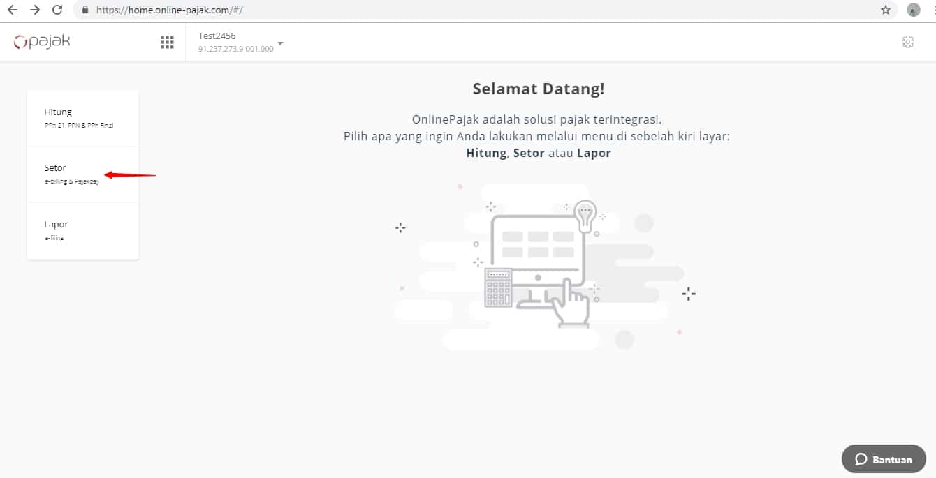 Log in ke aplikasi OnlinePajak