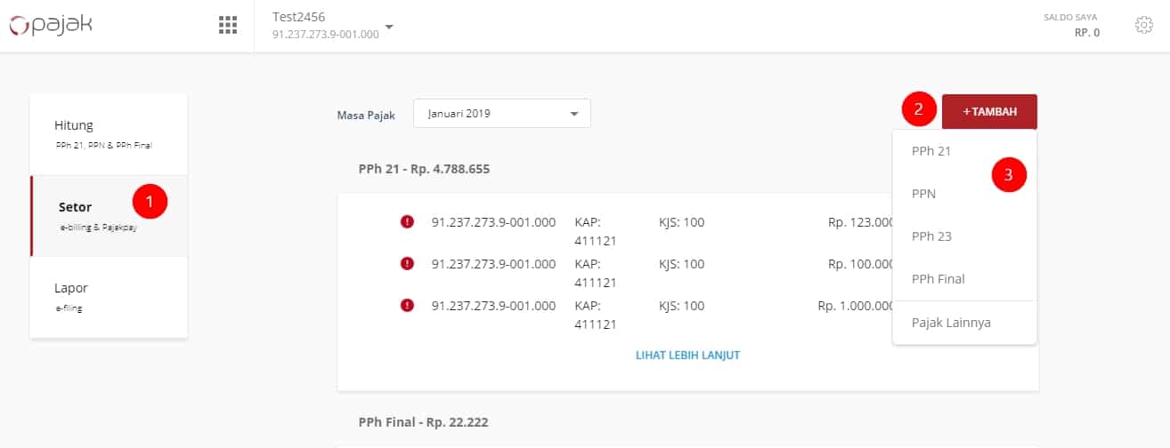 bayar pajak online