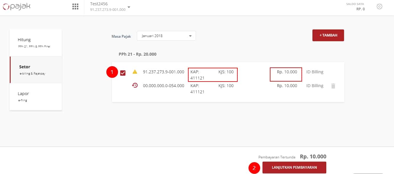 bayar pajak online